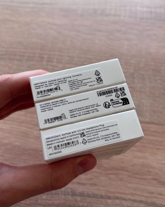 Навушники Apple Оригінал 100% EarPods 3.5 mm Lightning USB-C ЕарПодс
