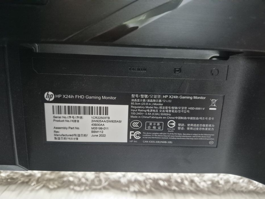 Monitor hp x24 ih 144hz 1080p