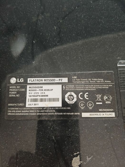 Sprzedam Monitor z wbudowanym tuner  Tv firmy LG Sprawny