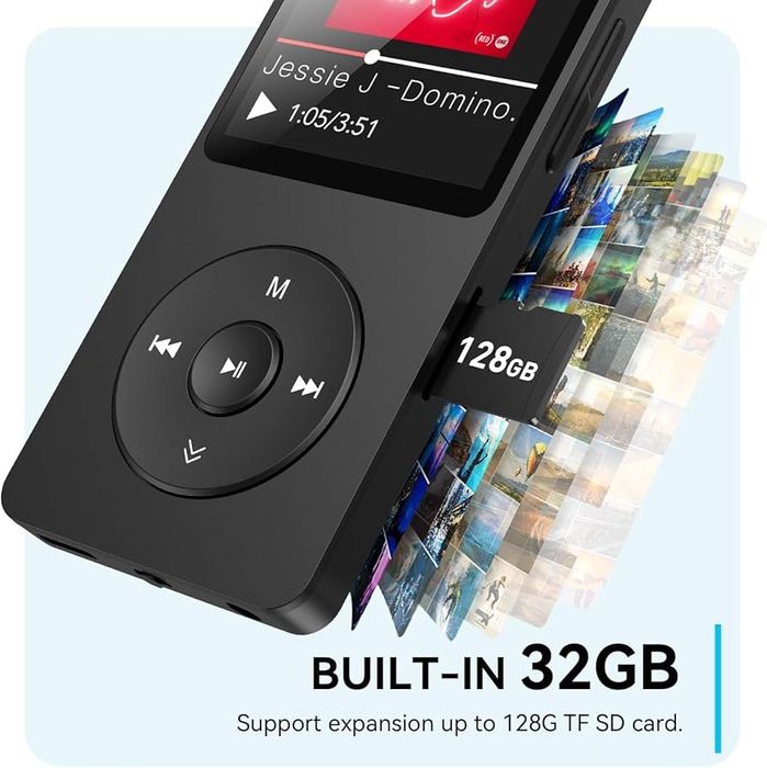 MP3-плеєр AGPTEK A02 з Bluetooth 5.3, портативний музичний плеєр