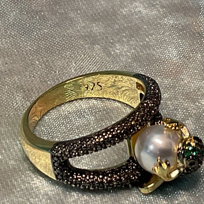 Anel prata 925 banhada a ouro medi,21 m