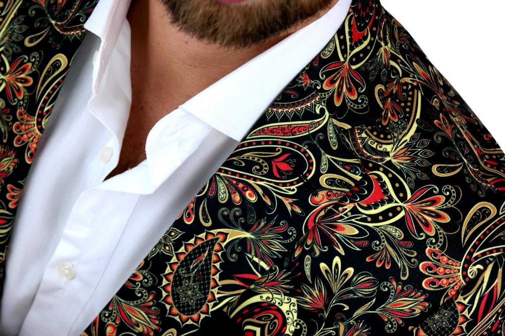 GIOVANNI PERA Marynarka Męska D612 paisley Kwiaty różne rozmiary