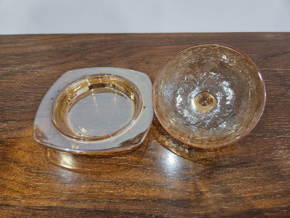 Manteigueira vidro casca de cebola