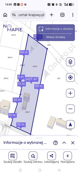 Sprzedam działkę 2427 M2 w atrakcyjnej okolicy - Widok 2