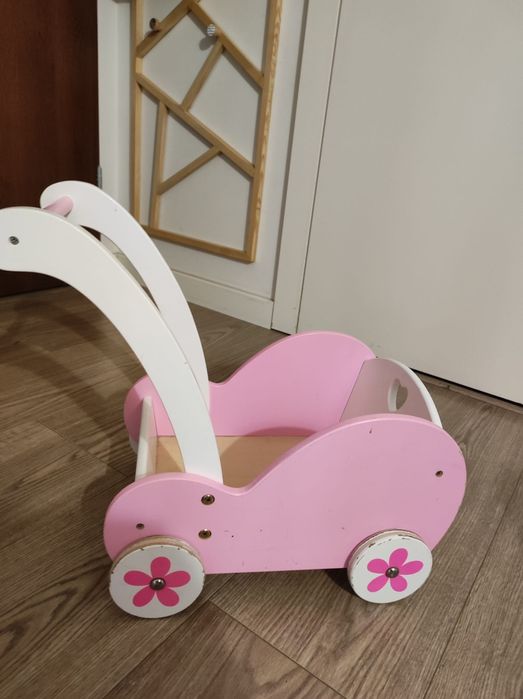 Wózek dla lalek drewniany