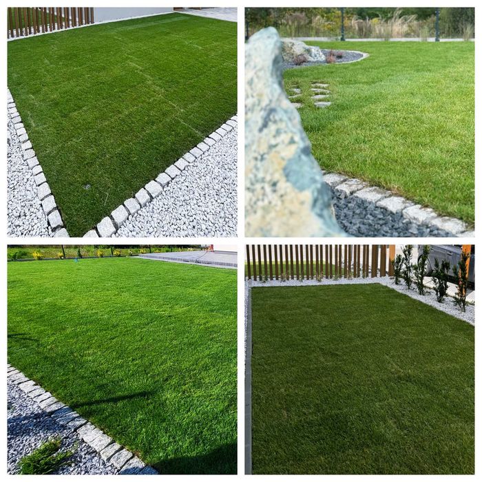 Niwelacja terenu, glebogryzarka separacyjna KOPARKA - trawnik z SIEWU