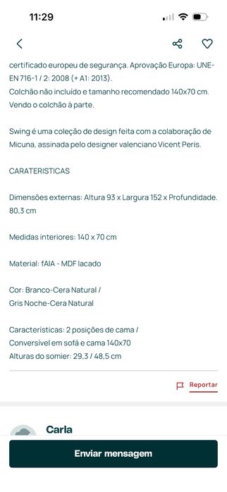 Micuna Cama , berço 2 em 1 . Elegante e evolutiva acompanha o bebe ate aos 5 anos