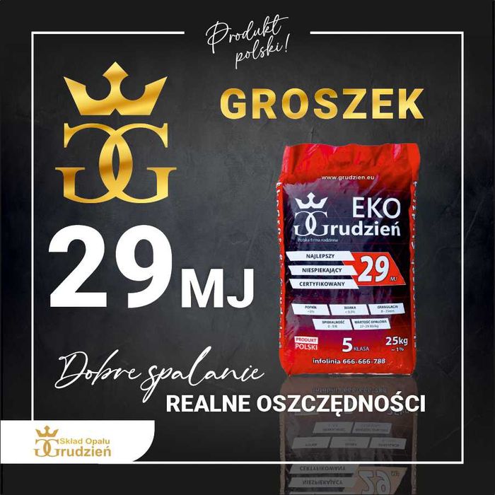 Promocja! Ekogroszek Groszek Węgiel Pellet Grudzień Sobianek Bartex
