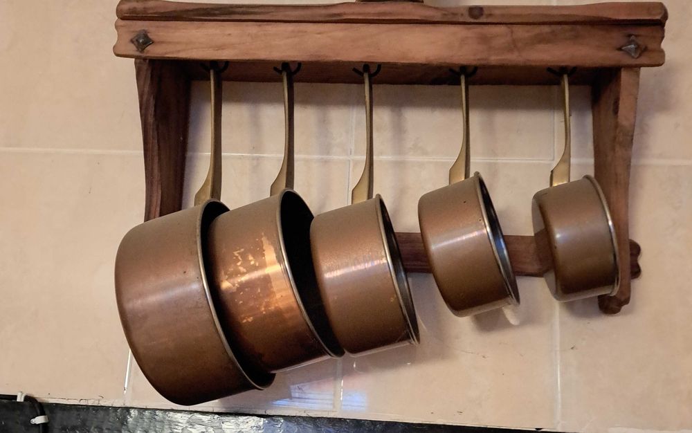 Conjunto de 5 panelas em cobre