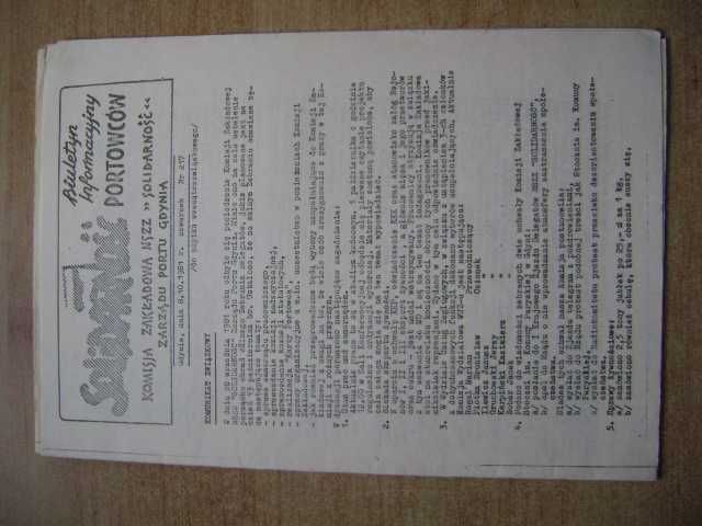Starocie z PRL Solidarność '80 Zestaw 8 różnych biuletynów informacyjn