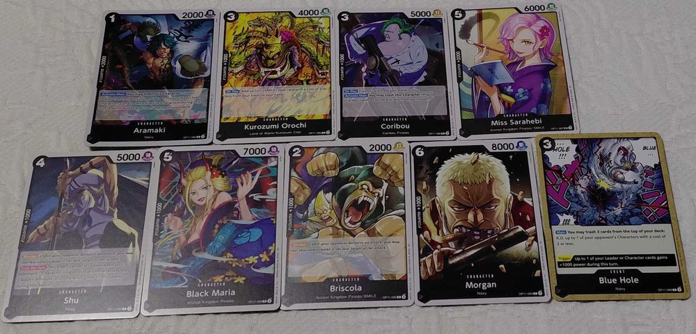 lote de 58 cartas tcg one piece op11