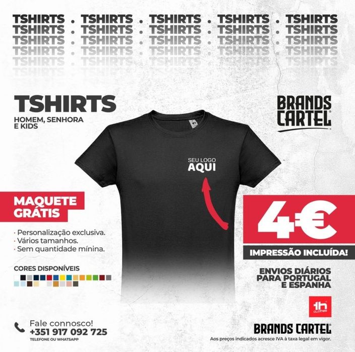 Tshirt 4€ com impressão