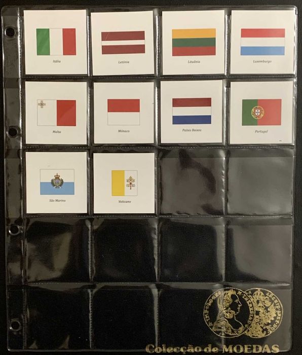 Conjunto Bandeiras Zona Euro - 50x50 mm - Versão 1