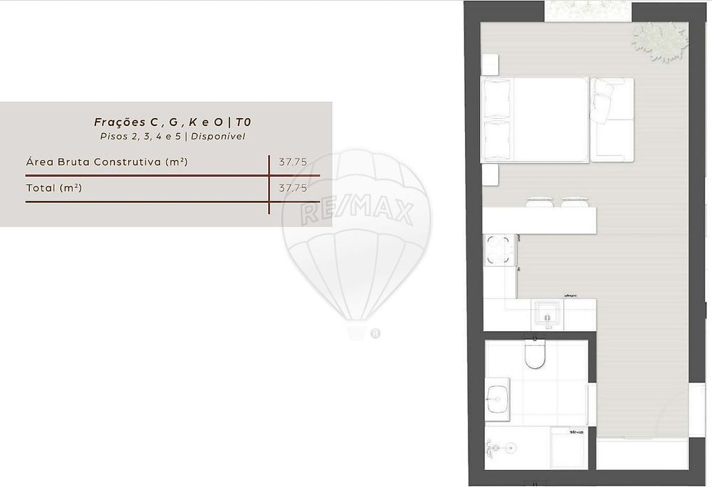 Apartamento T0 para venda