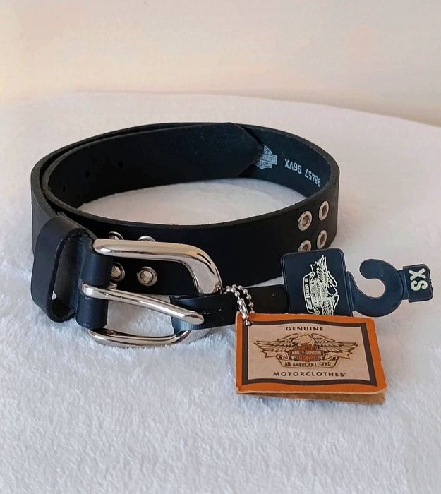 Pasek skórzany czarny Harley Davidson XS