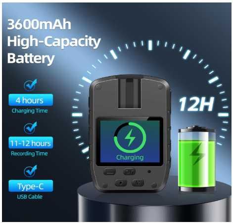 CAMMHD C8-32G Body Camera, 1296P with Audio and Video64409184848899121