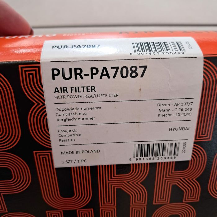 Filtr powietrza PUR-PA7087 Hyundai