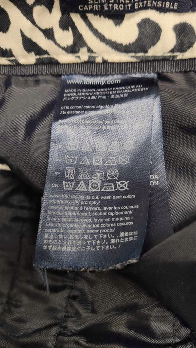 Tommy hilfiger wzorzyste spodnie 3/4 waverly 8 eu 36