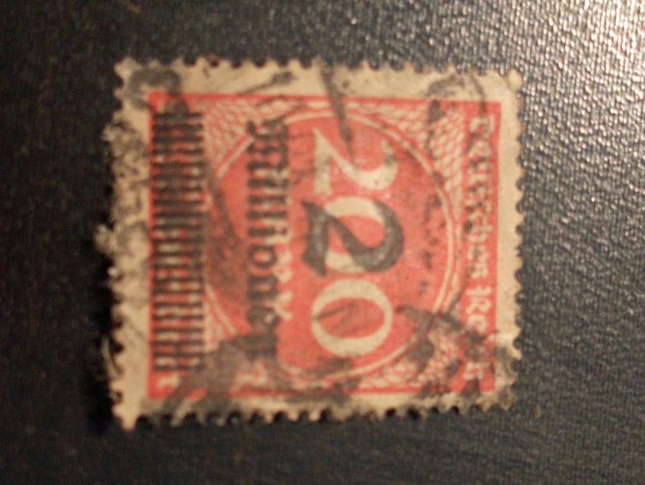2 selos Alemanha 1923 -hiperinflação -1 milhão e 200 Marcos sobrecarga*