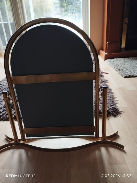 Angielskie lustro stojące vintage w złotej ramie