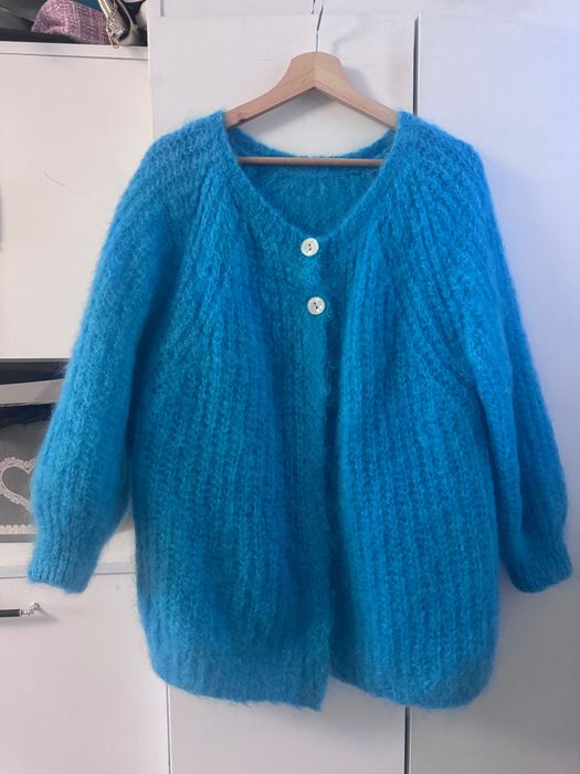 Sweter kardigan kid moher niebieski
