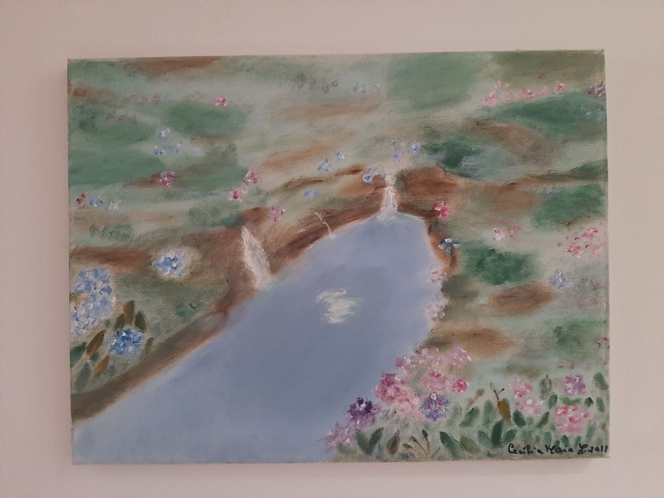 Tela, em óleo, dimensões 39,5x30cm