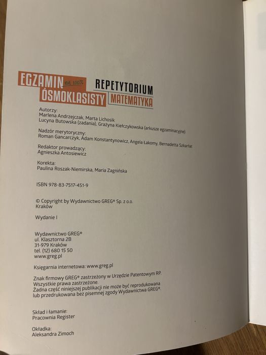 Repetytorium z matematyki - Egzamin Ośmioklasisty