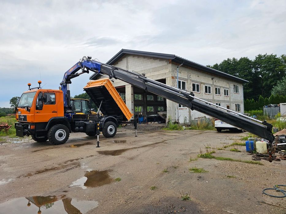 MAN L22 8 153  OFF ROAD duży HDS terenowy wywrotka 3 strony dla energetyki F.Vat23%