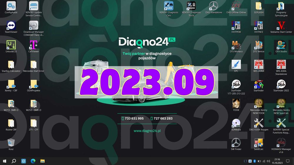 Xentry 2023.09 DAS Dysk 1TB SSD FUL Dużo Danych EPC WIS Vediamo Monaco