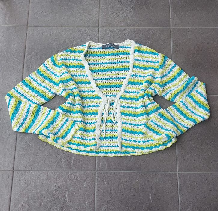 Sweter narzuta pleciony haft L/XL Primark