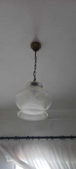 Conjunto de candeeiros com abajour de vidro