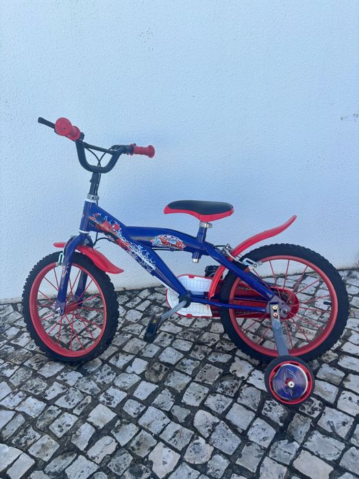 Bicicleta homem aranha roda 16 com rodinhas