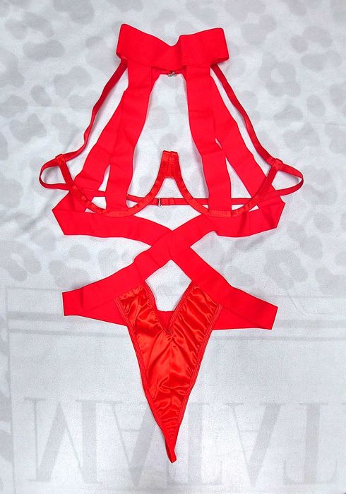 bielizna erotyczna sexy elastyczne pasy wycięcia fiszbiny choker