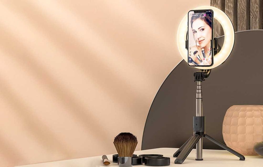 BlitzWolf Selfie Stick Pro 3 em 1 com Anel LED BW-BS8-PRO (NOVO)