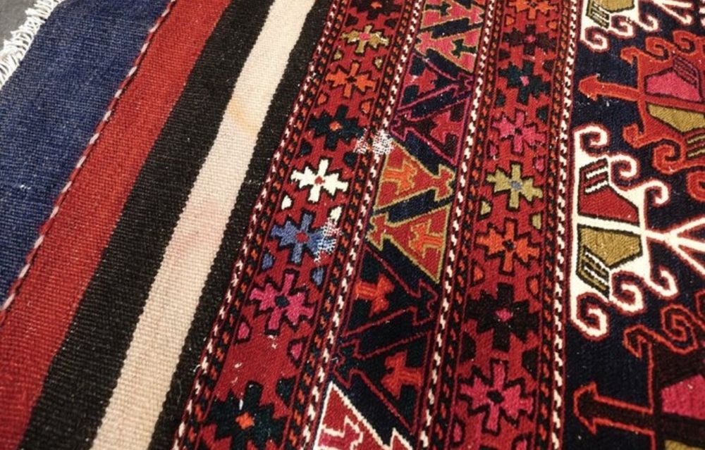 Tapete kilim em lã - lavado. Pronto a usar.
