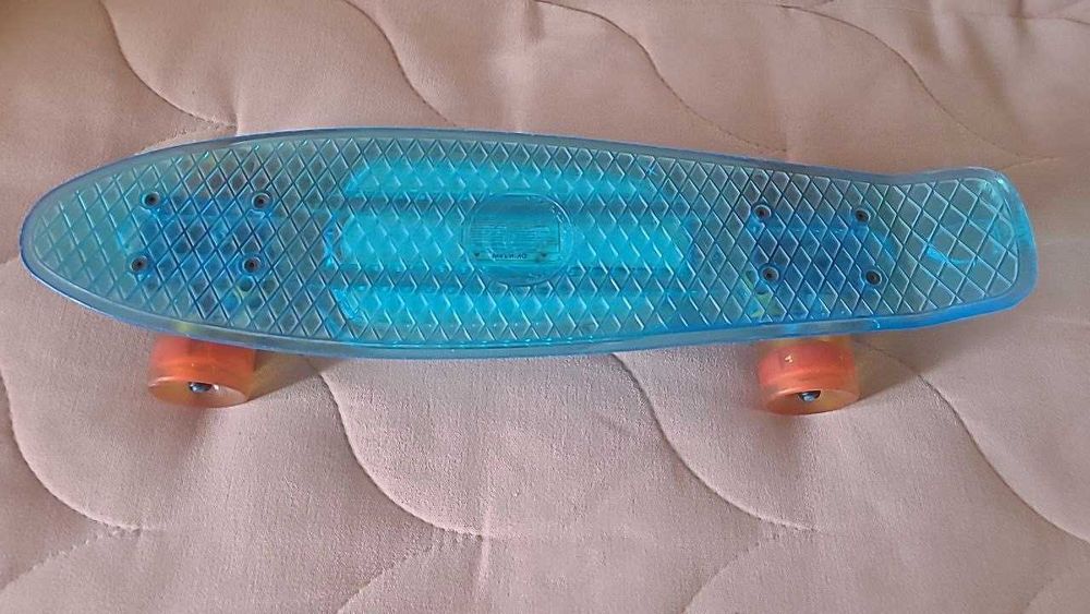 Скейтборд/скейт Penny Board Пеніборд прозорий синій.  Розпродаж!