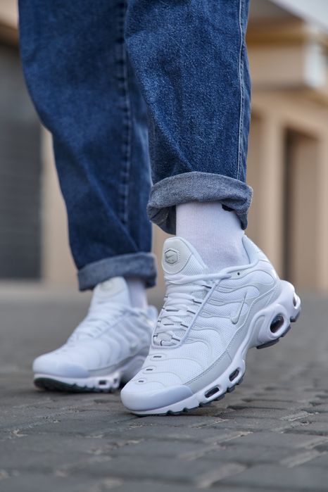 Кросівки Кроссовки Nike Air Max TN White Grey Белый Серый Білий Сірий Кросовки повсякденні