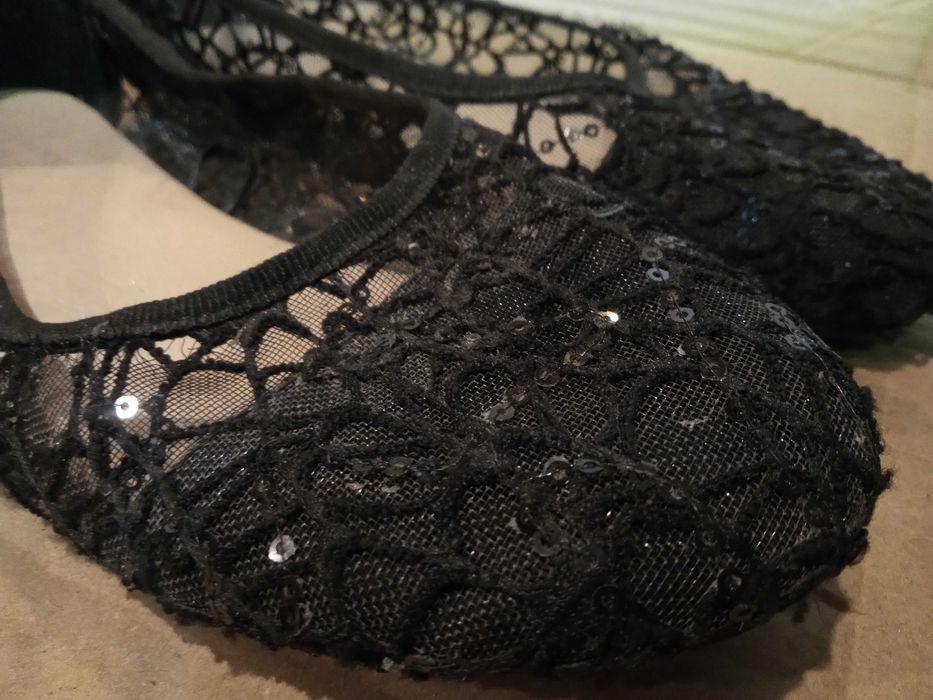 Baleriny siatka rozm. 38 czarne BDB Świdnica