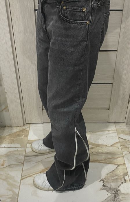 flared zip jeans, фларед джинси