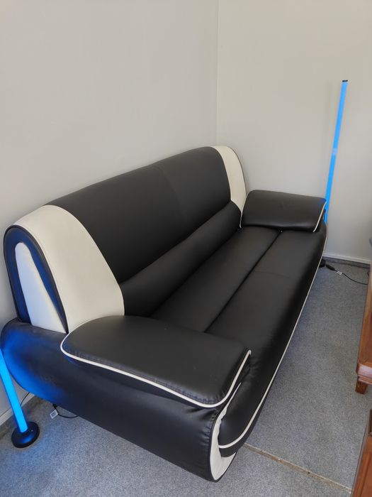 Sofa 3 osobowa czarno biała