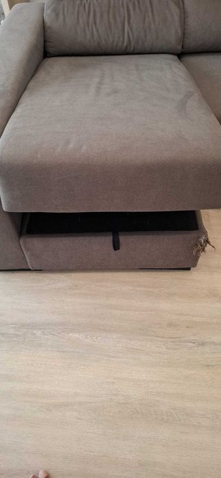 Sofá chaise longue conforama oferta 2 almofadas e 2 pufs