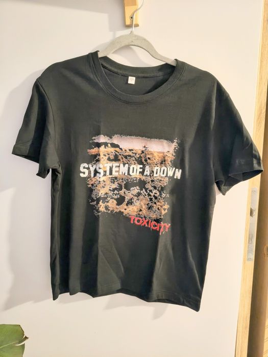 Czarny t-shirt koszulka System of a Down Toxicity bawełna rock metal