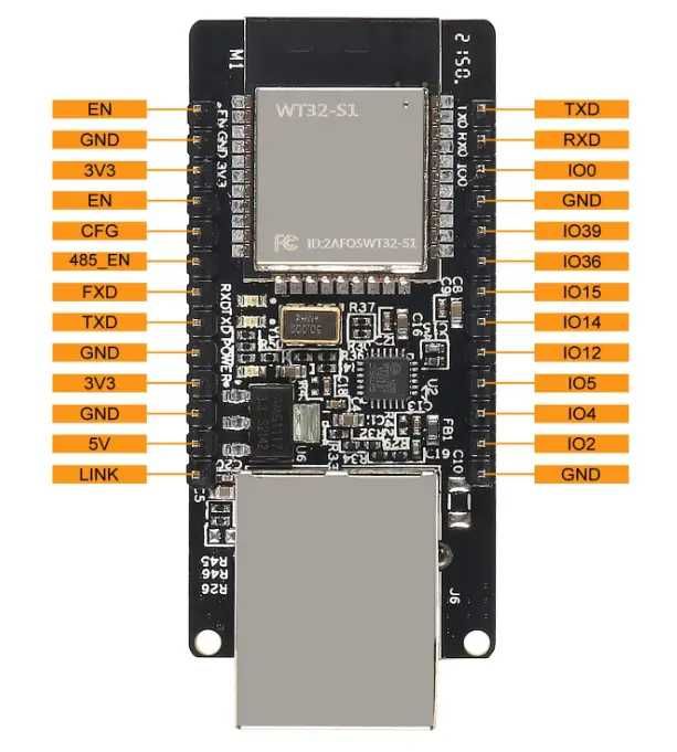 Модуль WT32-ETH01 с портами Ethernet, Bluetooth и Wi-Fi на базе ESP32