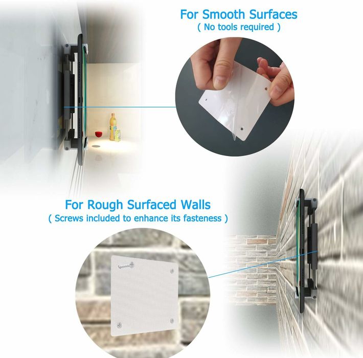 Uchwyt ścienny do tabletów smartfonów uniwersalny, Czarny