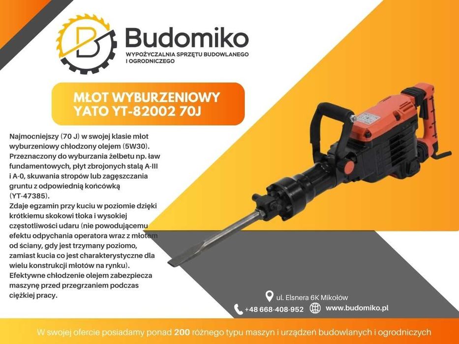 Wynajem młot wyburzeniowy/ Hikoki / Yato/ Bosch