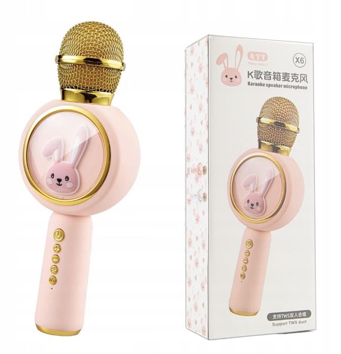 MIKROFON GŁOŚNIK bezprzewodowy do KARAOKE bluetooth dla dzieci PREZENT