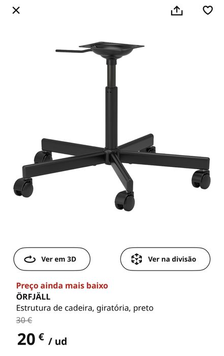 Cadeira de escritório azul e preto - IKEA