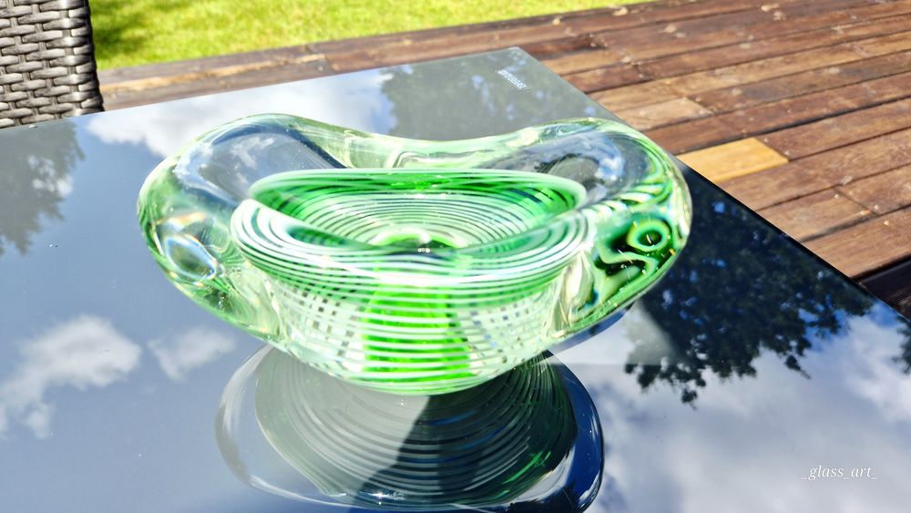 Unikat! Drost paterka przybornik szkło artystyczne Ząbkowice PRL