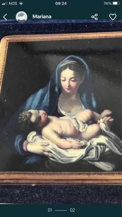 Mosaico c estojo Vista Alegre ed especial 2000-Virgem c menino