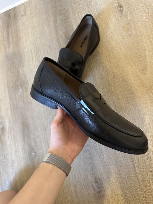Лофери чорні шкіряні